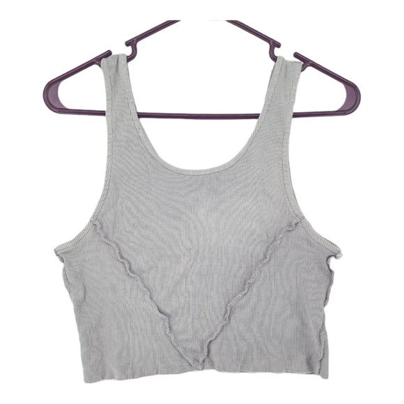 Y2k Urban Nation Large Purple Top Stitch Crop Top - Picture 1 of 6